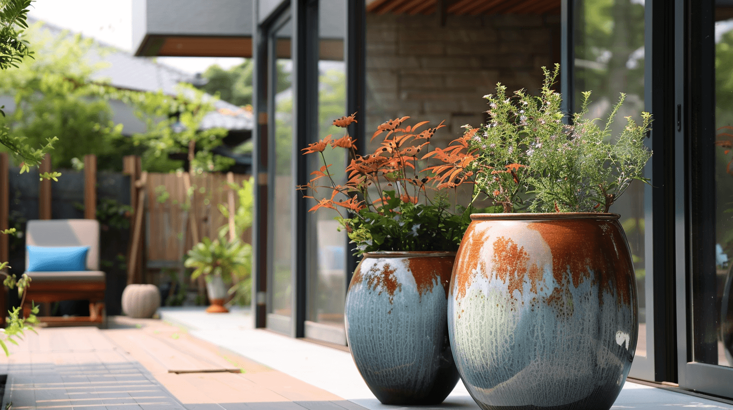 Largest Ceramic Planter in a modern Miami patio